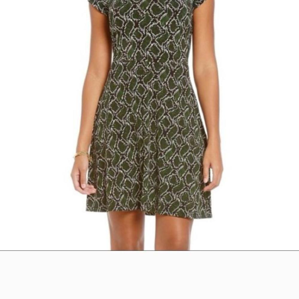 Micheal Kors Green Snakeskin Pattern Dress Size Small